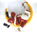 Rare 80s/90s Barcana 23 Fiberglass Santa Clause On Moon Christmas Decor VTG