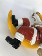 Rare 80s/90s Barcana 23 Fiberglass Santa Clause On Moon Christmas Decor VTG