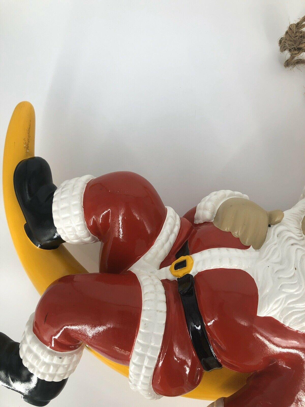 Rare 80s/90s Barcana 23 Fiberglass Santa Clause On Moon Christmas Decor VTG