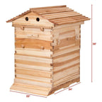 lwestine flow hive beehive kit automatic wooden bee hive house kit beehive boxes with 7 peice comb honey frames for beginning and professional beekeepers