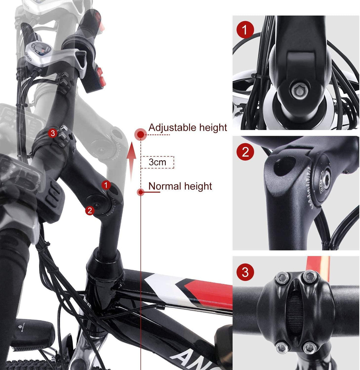 ANCHEER 26 inch Electric Bike for Adults, Commuting Ebike with 12.5ah/12.2ah Battery, 500W Motor Electric Mountain Bike, and Professional 21 Speed Gears