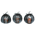 Set of 3 Silver LED Lighted Spooky Pumpkin Halloween Decors 11''