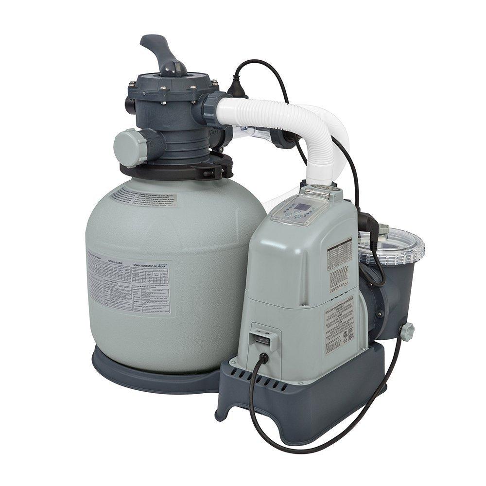 intex 1600 gph saltwater system &amp; sand filter pump set for above ground pools