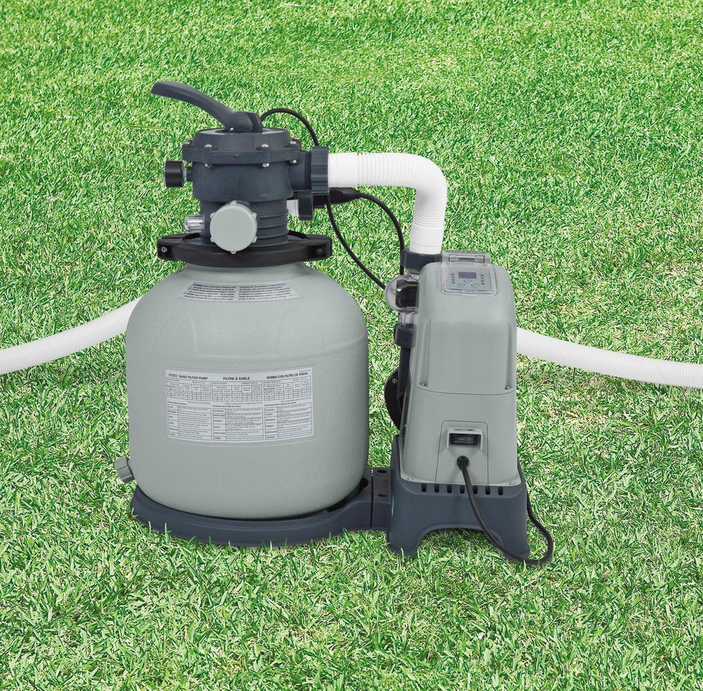 intex 1600 gph saltwater system &amp; sand filter pump set for above ground pools