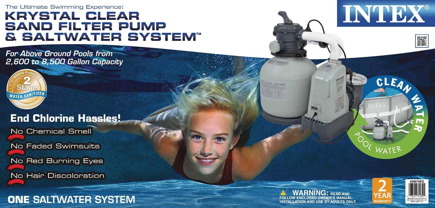 intex 1600 gph saltwater system &amp; sand filter pump set for above ground pools