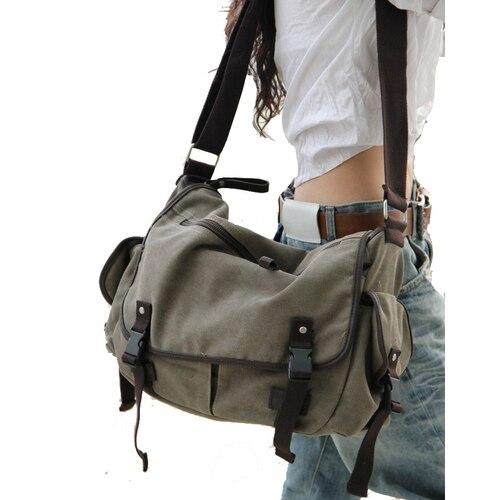Large Vintage Canvas Messenger Bag