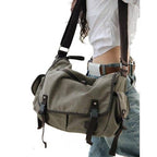 Large Vintage Canvas Messenger Bag