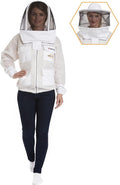 natural apiary - zephyros protect beekeeping jacket - white - clear view fencing veil - keep fresh &amp; comfortable with maximum protection - professional &amp; beginner beekeepers - x large