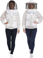 natural apiary - zephyros protect beekeeping jacket - white - clear view fencing veil - keep fresh &amp; comfortable with maximum protection - professional &amp; beginner beekeepers - x large