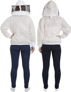 natural apiary - zephyros protect beekeeping jacket - white - clear view fencing veil - keep fresh &amp; comfortable with maximum protection - professional &amp; beginner beekeepers - x large