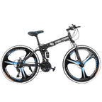 Transer 26in Youth/Adult Mountain Bike Folding Mountain Bike s 21 Speed Bicycle Full Suspension MTB Bikes for Men and Women Outdoor Racing Cycling
