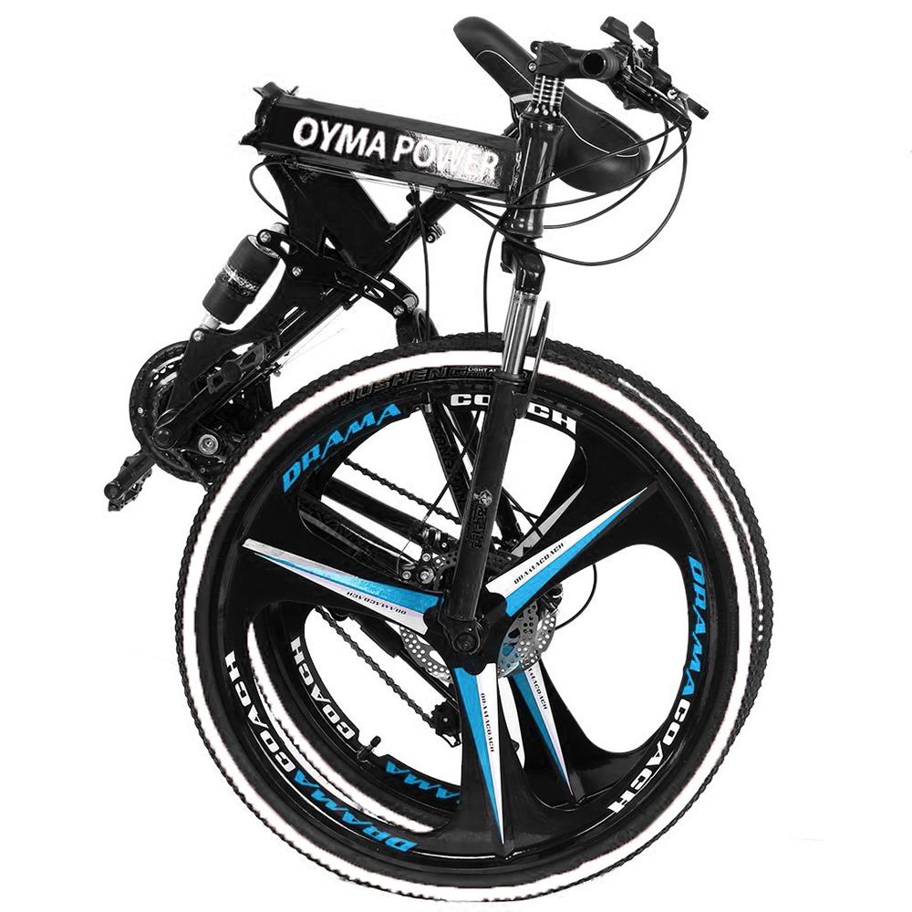 Transer 26in Youth/Adult Mountain Bike Folding Mountain Bike s 21 Speed Bicycle Full Suspension MTB Bikes for Men and Women Outdoor Racing Cycling