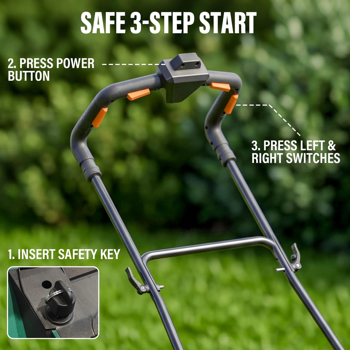 40V Cordless Lawn Mower, 16-Inch Brushless Electric Push Mower with 4.0Ah Battery, Low/High Speed Control, 5-Position Height Adjustment, 40L Grass Bag, Lightweight Mower for Yard/Lawn