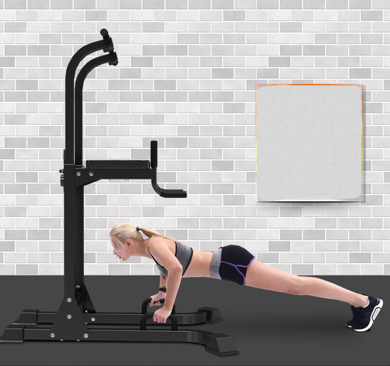 Multi-Function Parallel Single Bars Dip Station Chine Pull Up Weight Stand Bar Raise Power Tower Strength Training Fitness Exercise Equipment Gym White