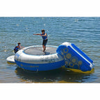 rave sports inflatable floating o zone xl plus water bouncer with slide (used)