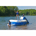 rave sports inflatable floating o zone xl plus water bouncer with slide (used)