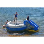 rave sports inflatable floating o zone xl plus water bouncer with slide (used)