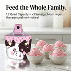 1.2 Qt Cow Electric Ice Cream Maker for Kids - Best Countertop Ice Cream Machine for Homemade Soft Serve, Sorbet, Gelato, Frozen Yogurt - Fun Desserts for Families, Easy to Clean