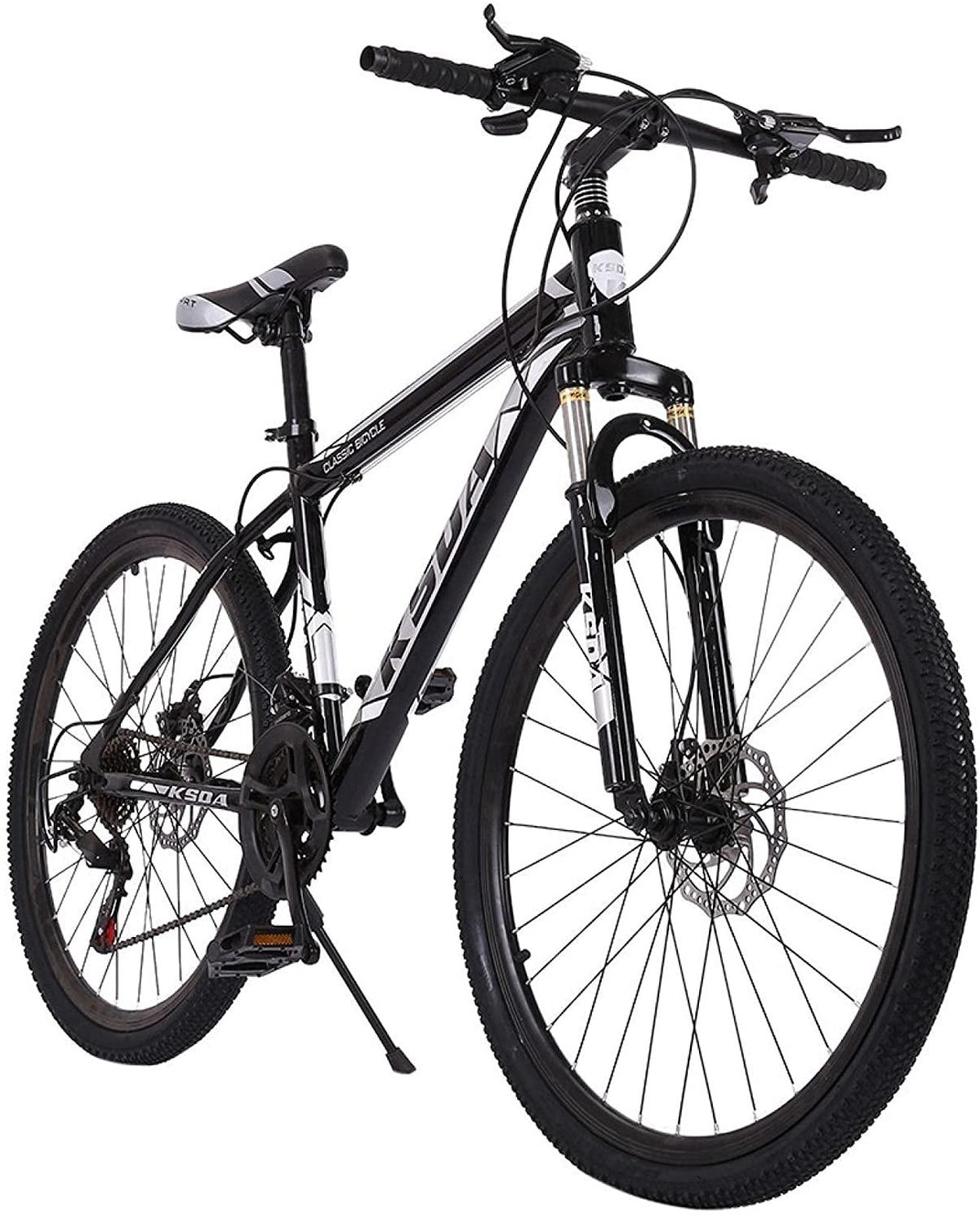 26 Inch Mountain Bike, 21 Speed Stone Bicycle, Adult Road Offroad City Bike, Aluminum Frame, Front and Rear Linear Brakes for Men Women