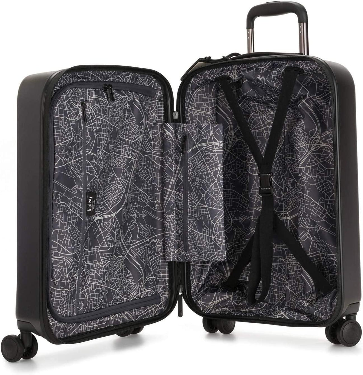Curiosity Small 4 Wheeled Rolling Luggage Raw Black
