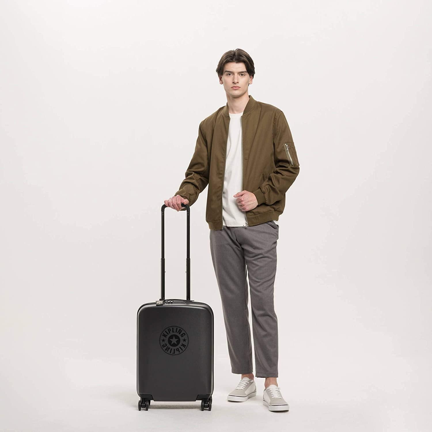 Curiosity Small 4 Wheeled Rolling Luggage Raw Black
