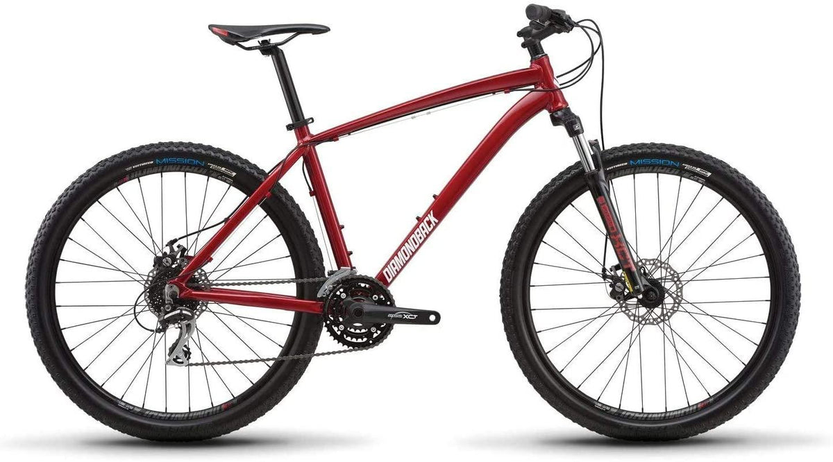 Diamondback Bicycles Overdrive Hardtail Mountain Bike with 27.5" Wheels, 18"/Medium, Red