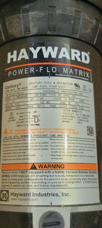 genuine hayward above ground power flo matrix 1 hp w3sp1592 swimming pool pump