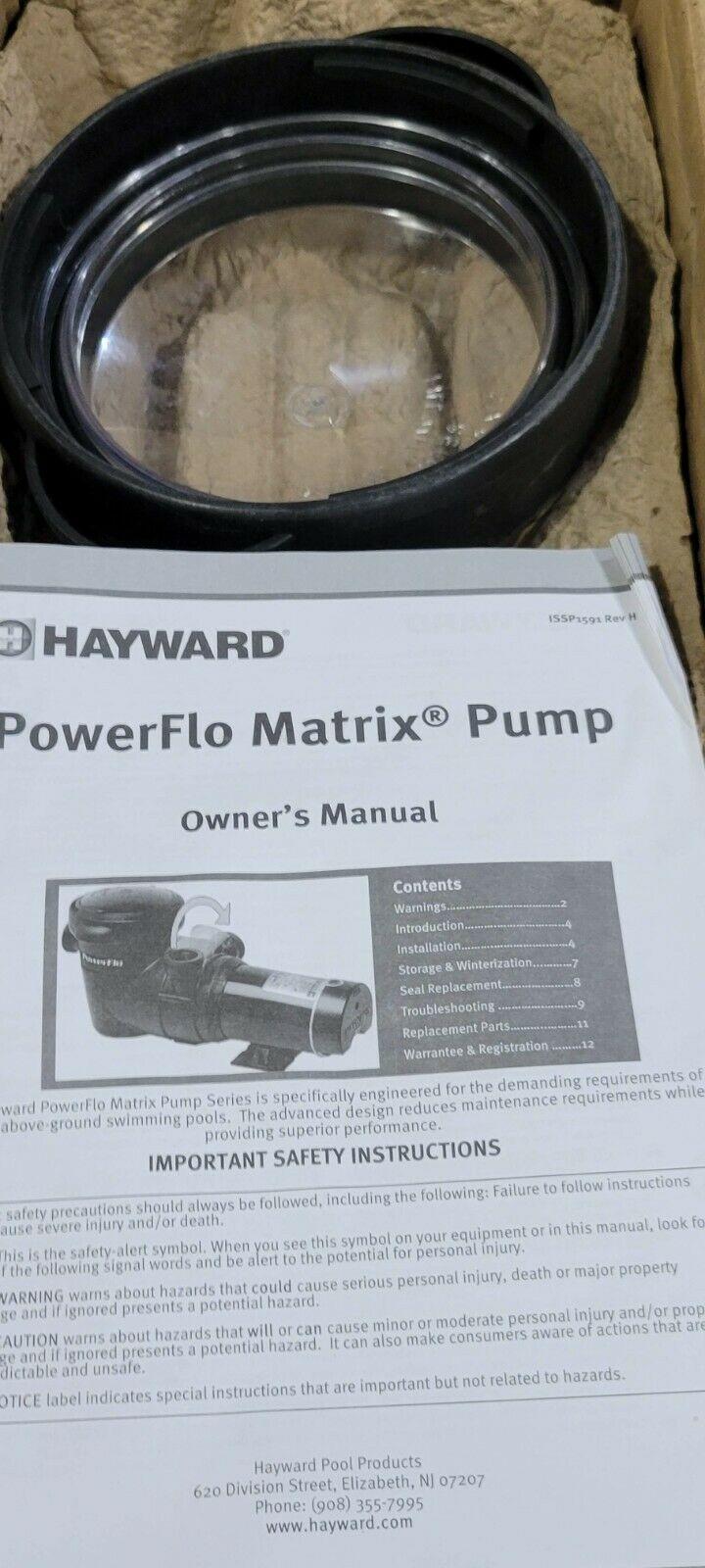 genuine hayward above ground power flo matrix 1 hp w3sp1592 swimming pool pump