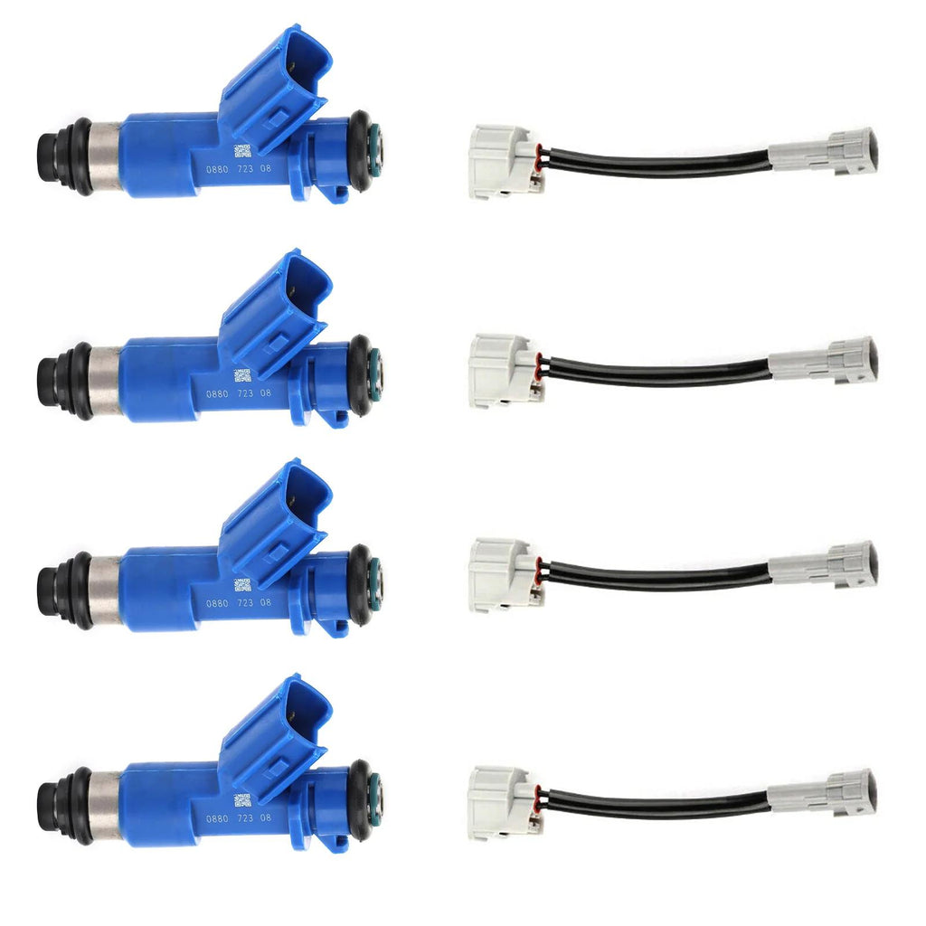 4PCS Fuel Injectors 16450RWCA01 Fit Honda Civic Fit Acura RSX W/Adapters 410CC Generic