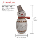 Alpine Corporation Metallic Barreled Snowman With Warm White LED Lights