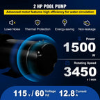 vevor swimming pool pump 2 hp 90 gpm above ground pool pump w/ strainer