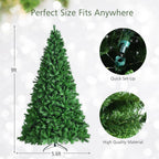 9 ft. Pre-Lit Artificial Christmas Tree Hinged Xmas Tree with 8 Flash Modes