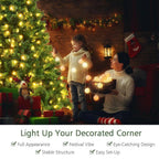 9 ft. Pre-Lit Artificial Christmas Tree Hinged Xmas Tree with 8 Flash Modes