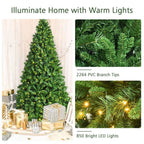 9 ft. Pre-Lit Artificial Christmas Tree Hinged Xmas Tree with 8 Flash Modes