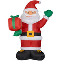 Christmastime Prelit Tall Santa Claus Holding Gift Outdoor Christmas Yard Inflatable, with Storage Bag 120"