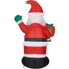 Christmastime Prelit Tall Santa Claus Holding Gift Outdoor Christmas Yard Inflatable, with Storage Bag 120"