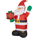 Christmastime Prelit Tall Santa Claus Holding Gift Outdoor Christmas Yard Inflatable, with Storage Bag 120"