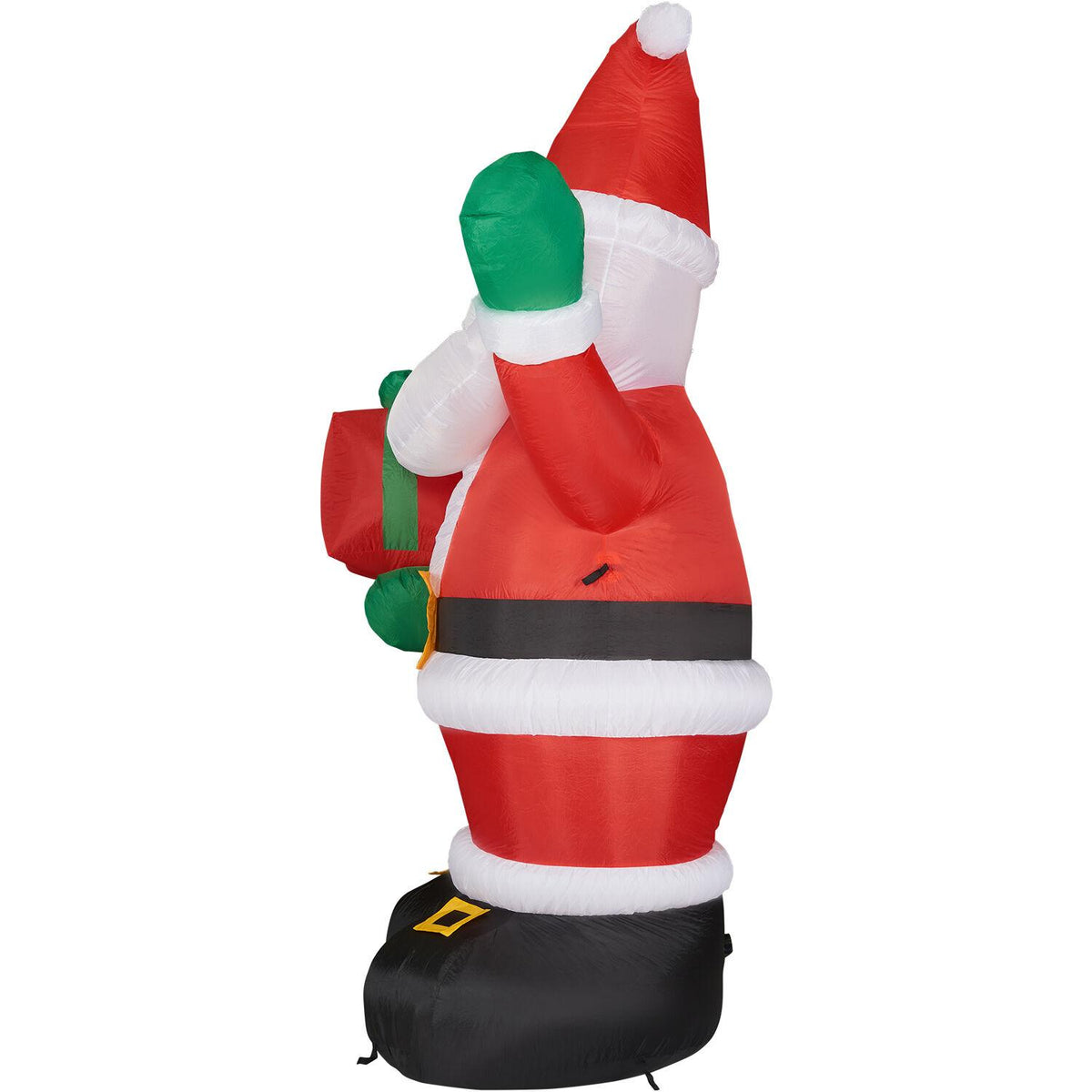 Christmastime Prelit Tall Santa Claus Holding Gift Outdoor Christmas Yard Inflatable, with Storage Bag 120"