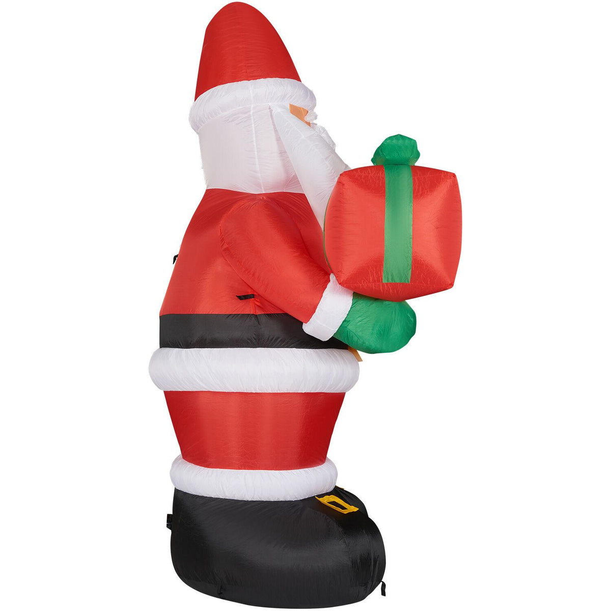 Christmastime Prelit Tall Santa Claus Holding Gift Outdoor Christmas Yard Inflatable, with Storage Bag 120"