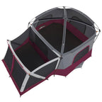 11-Person Family Outdoor Camping Cabin Tent with Screen Room in Red