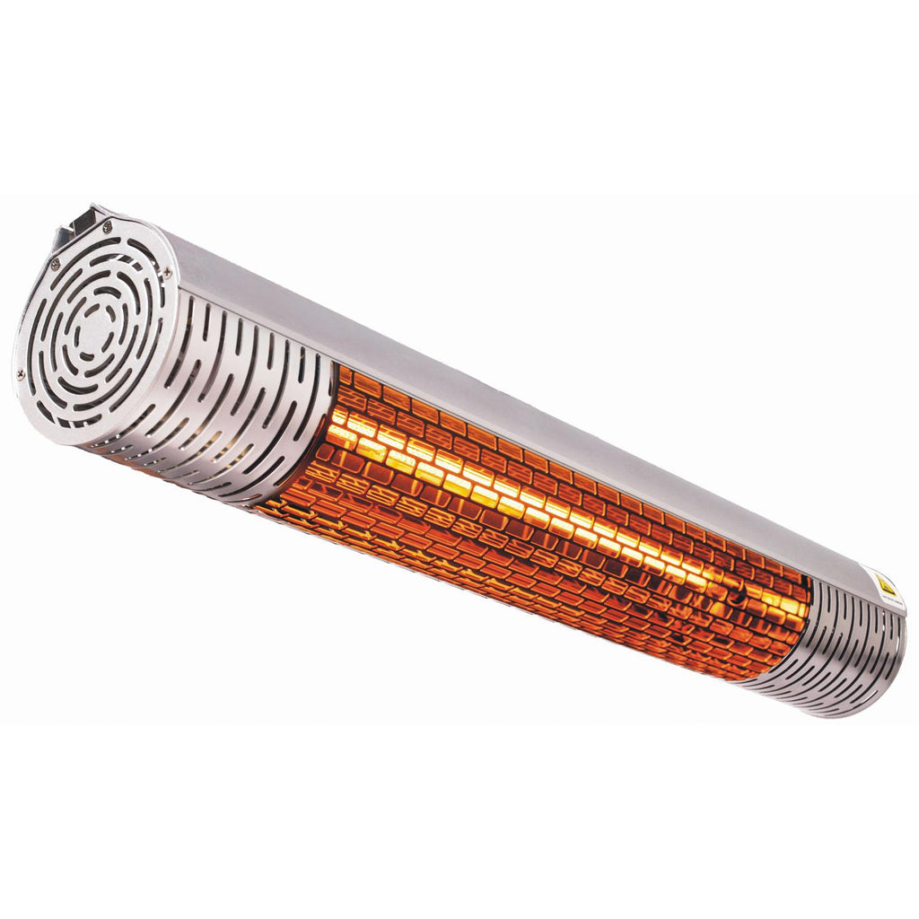 Hanover 30.7" Wide Electric Carbon Infrared Heat Lamp with Remote Control, Silver