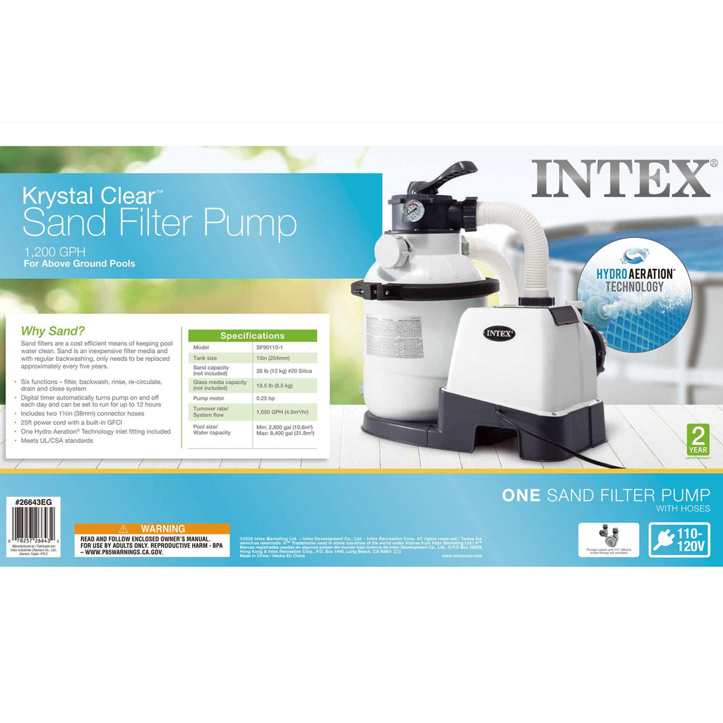 intex 10" krystal clear sand filter system