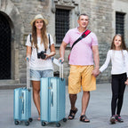 Luggage 3 Piece Sets with Spinner Wheels, ABS Durable Hardside Suitcase TSA Lock Carry On(20/24/28 inch,Blue)