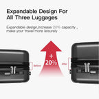 FOCHIER 3 Piece Hard Shell Luggage Set for Women Man, Expandable Hardside Suitcase Sets with Spinner Wheels, TSA Lock (20/24/28 inch)