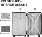 FOCHIER 3 Piece Hard Shell Luggage Set for Women Man, Expandable Hardside Suitcase Sets with Spinner Wheels, TSA Lock (20/24/28 inch)