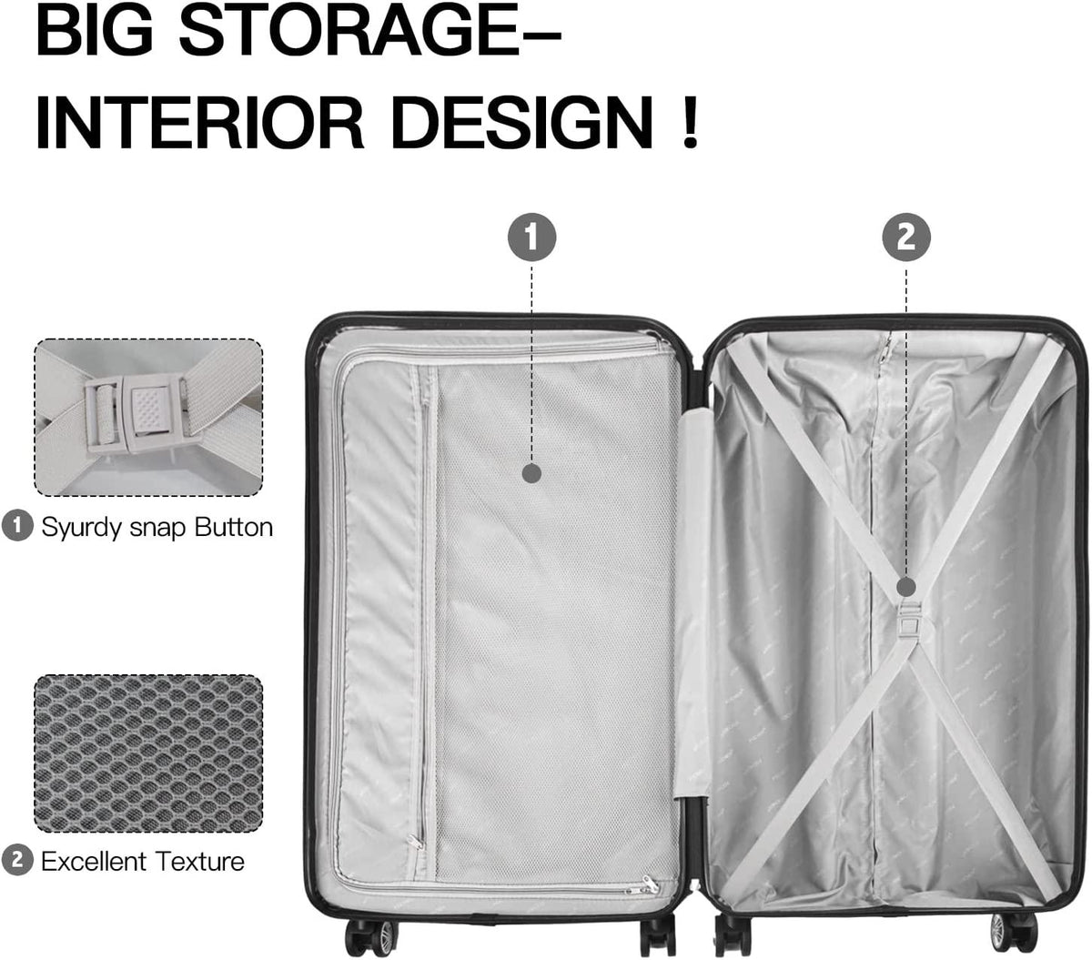 FOCHIER 3 Piece Hard Shell Luggage Set for Women Man, Expandable Hardside Suitcase Sets with Spinner Wheels, TSA Lock (20/24/28 inch)