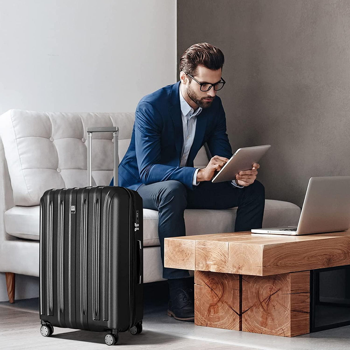 FOCHIER 3 Piece Hard Shell Luggage Set for Women Man, Expandable Hardside Suitcase Sets with Spinner Wheels, TSA Lock (20/24/28 inch)