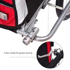 Aosom 2-in-1 Folding Child Bike Trailer &amp; Baby Stroller with Safety Flag, Light Reflectors, &amp; 5 Point Harness, Red