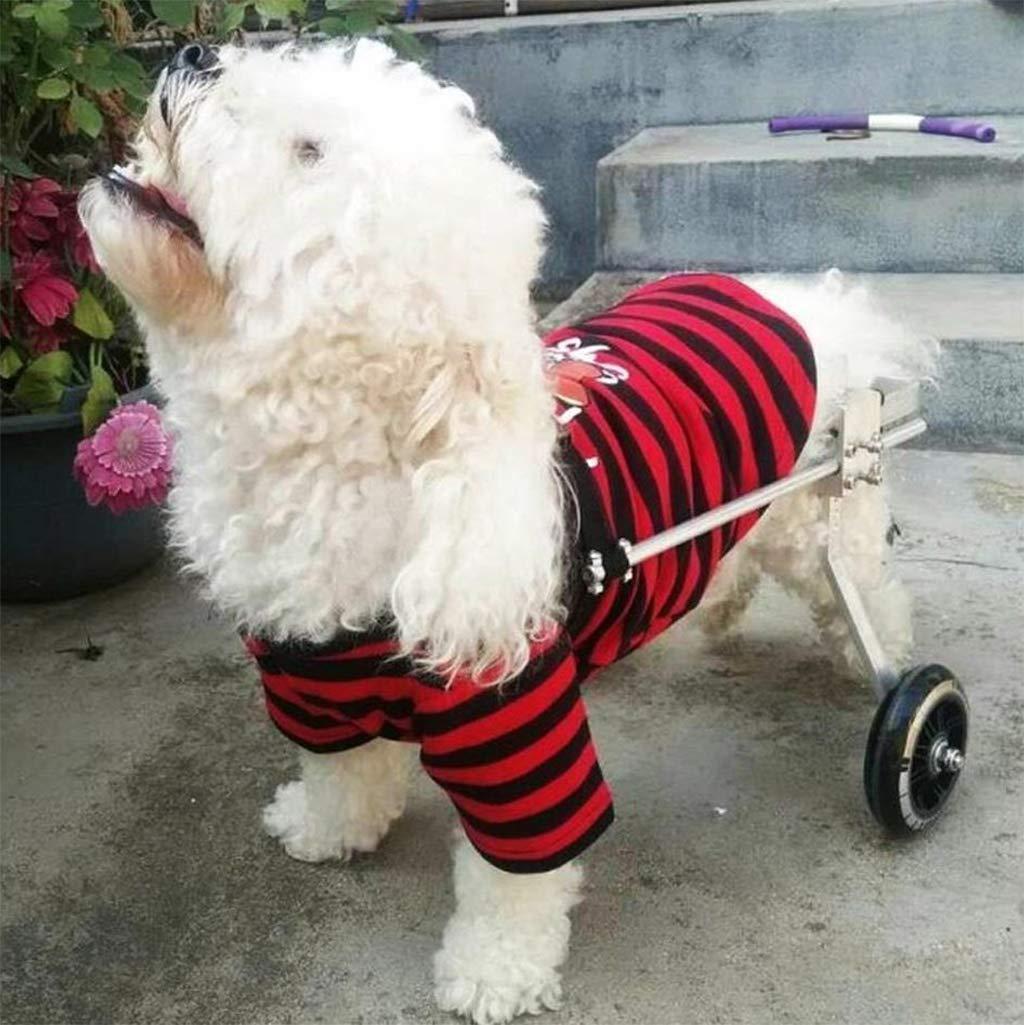CHZHUTUI Pet-Disabled Dog Wheelchair Adjustable Light Aluminum 2-Wheel Scooter for Small and Medium-Sized Dogs Hind Limb Assisted Rehabilitation Exercise Cart