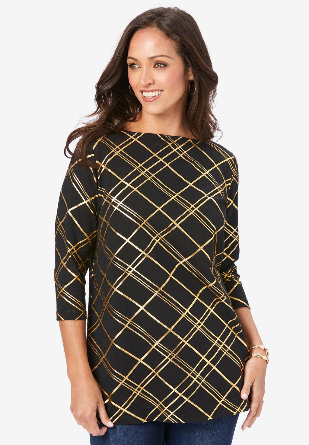 holiday print tunic